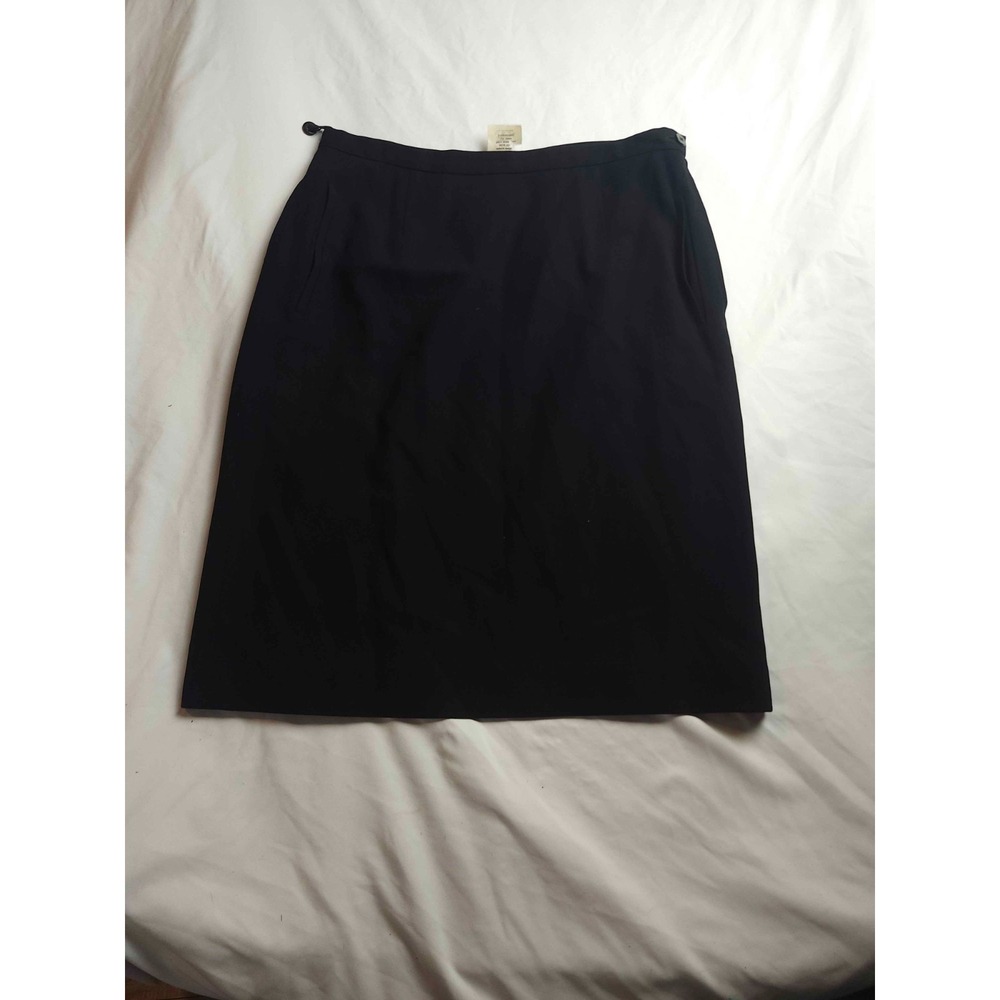 Giorgio Armani Pencil Skirt Womens Black Woven Wool Milan Italy Vintage